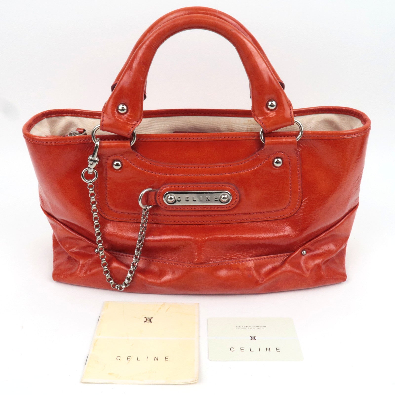 Celine Boogie Bag in Orange Patent Leather, Michael Kors Era 2002