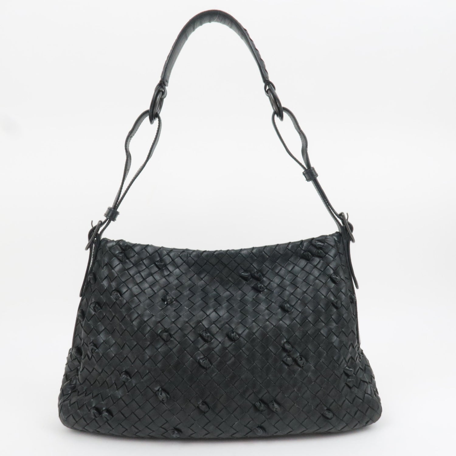 Bottega Veneta Intrecciato Knotted Leather Shoulder Bag