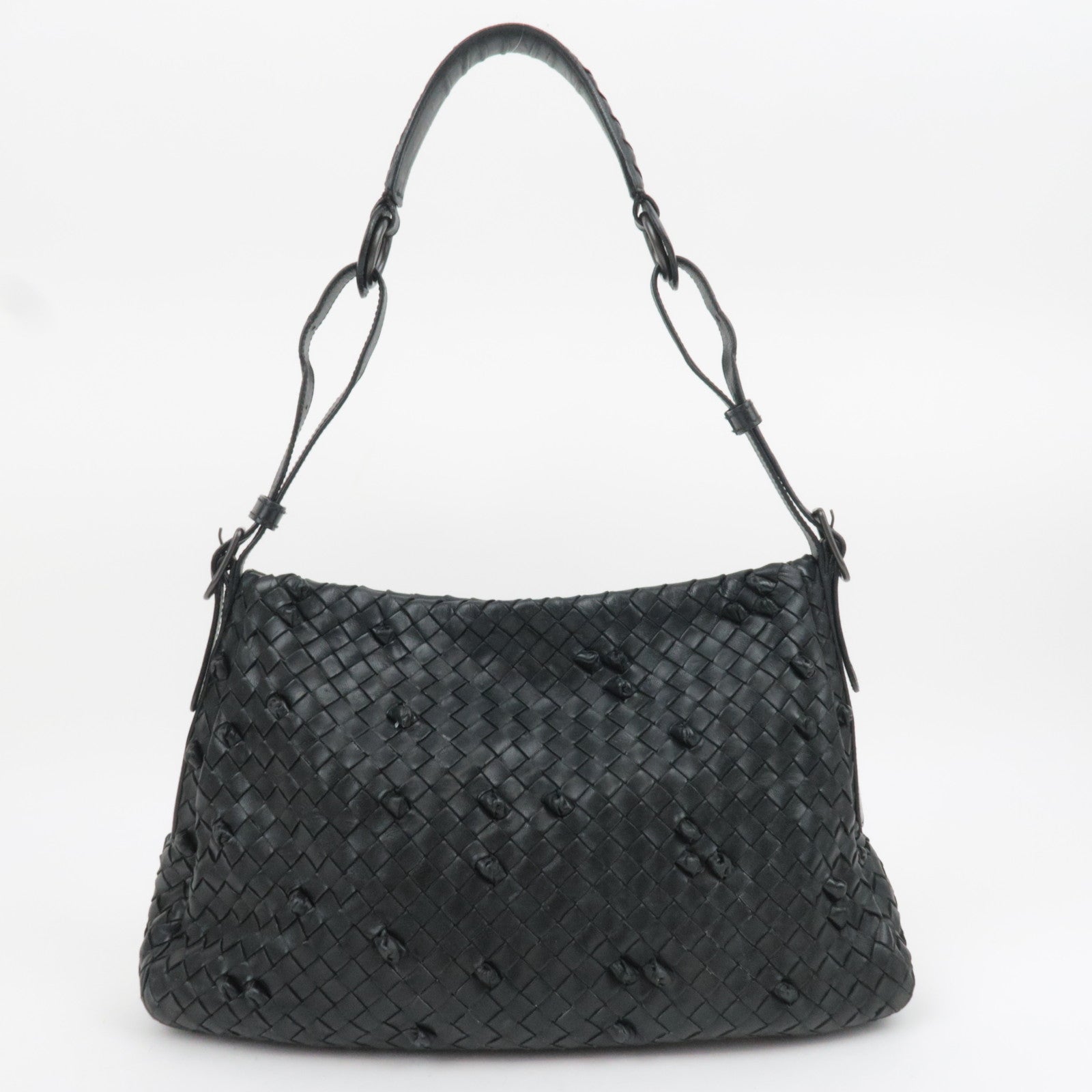 Bottega Veneta Intrecciato Knotted Leather Shoulder Bag