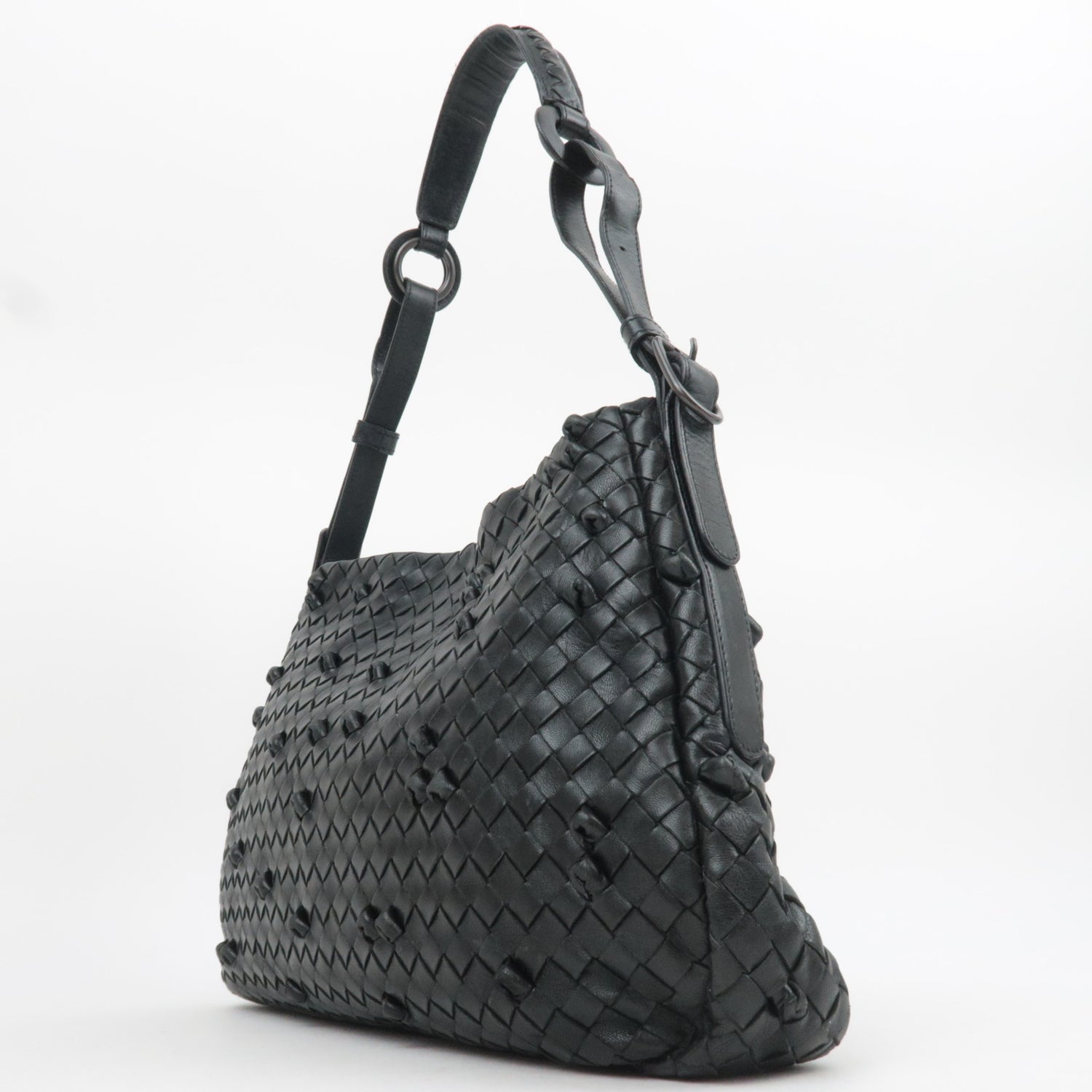 Bottega Veneta Intrecciato Knotted Leather Shoulder Bag