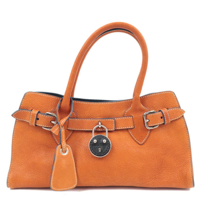 Miu Miu Vitello Lux Padlock Shoulder Bag, Burnt Orange, Early 2000s