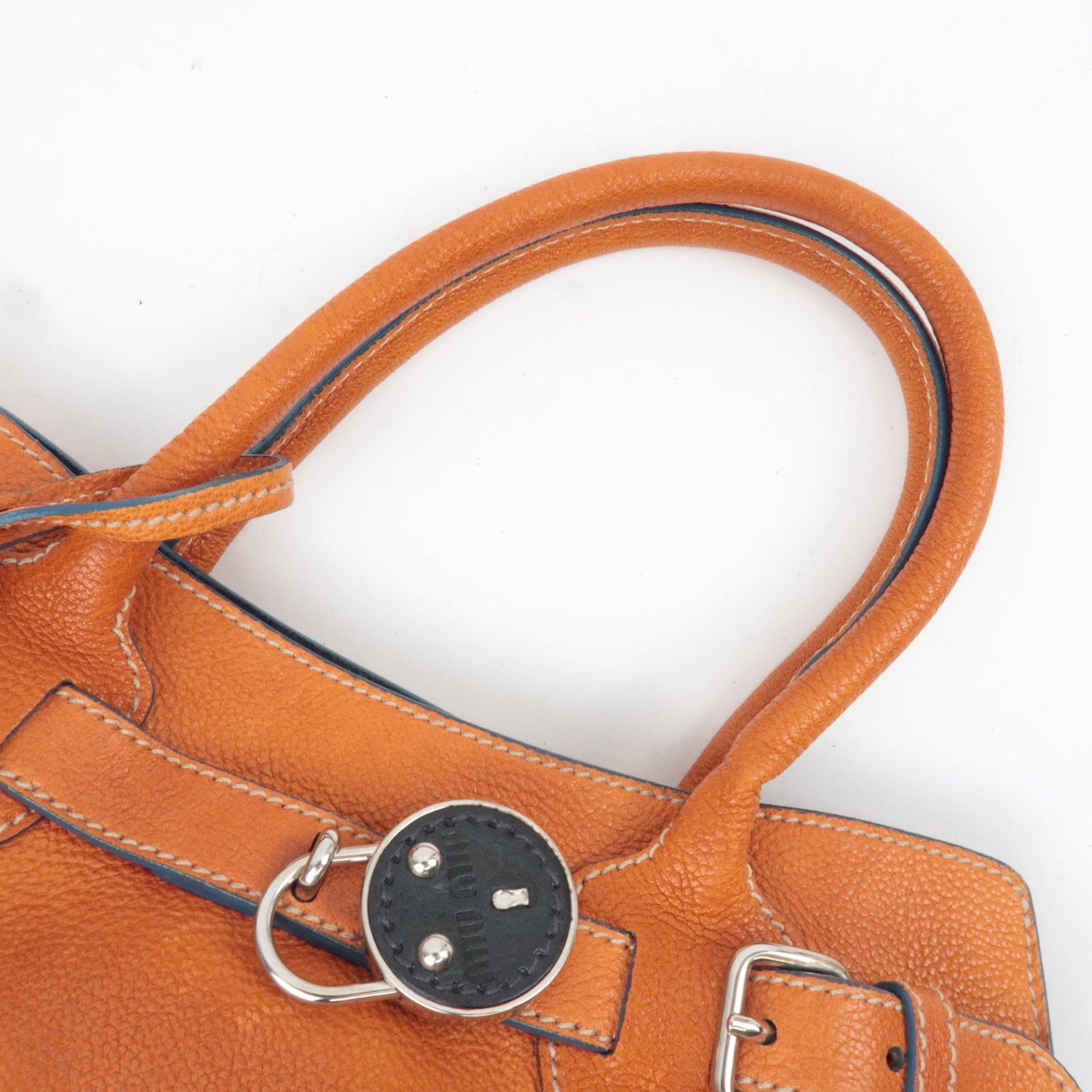 Miu Miu Vitello Lux Padlock Shoulder Bag, Burnt Orange, Early 2000s