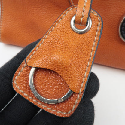 Miu Miu Vitello Lux Padlock Shoulder Bag, Burnt Orange, Early 2000s