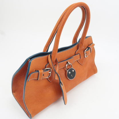 Miu Miu Vitello Lux Padlock Shoulder Bag, Burnt Orange, Early 2000s