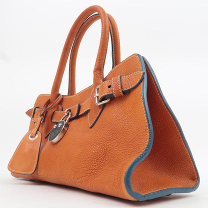 Miu Miu Vitello Lux Padlock Shoulder Bag, Burnt Orange, Early 2000s