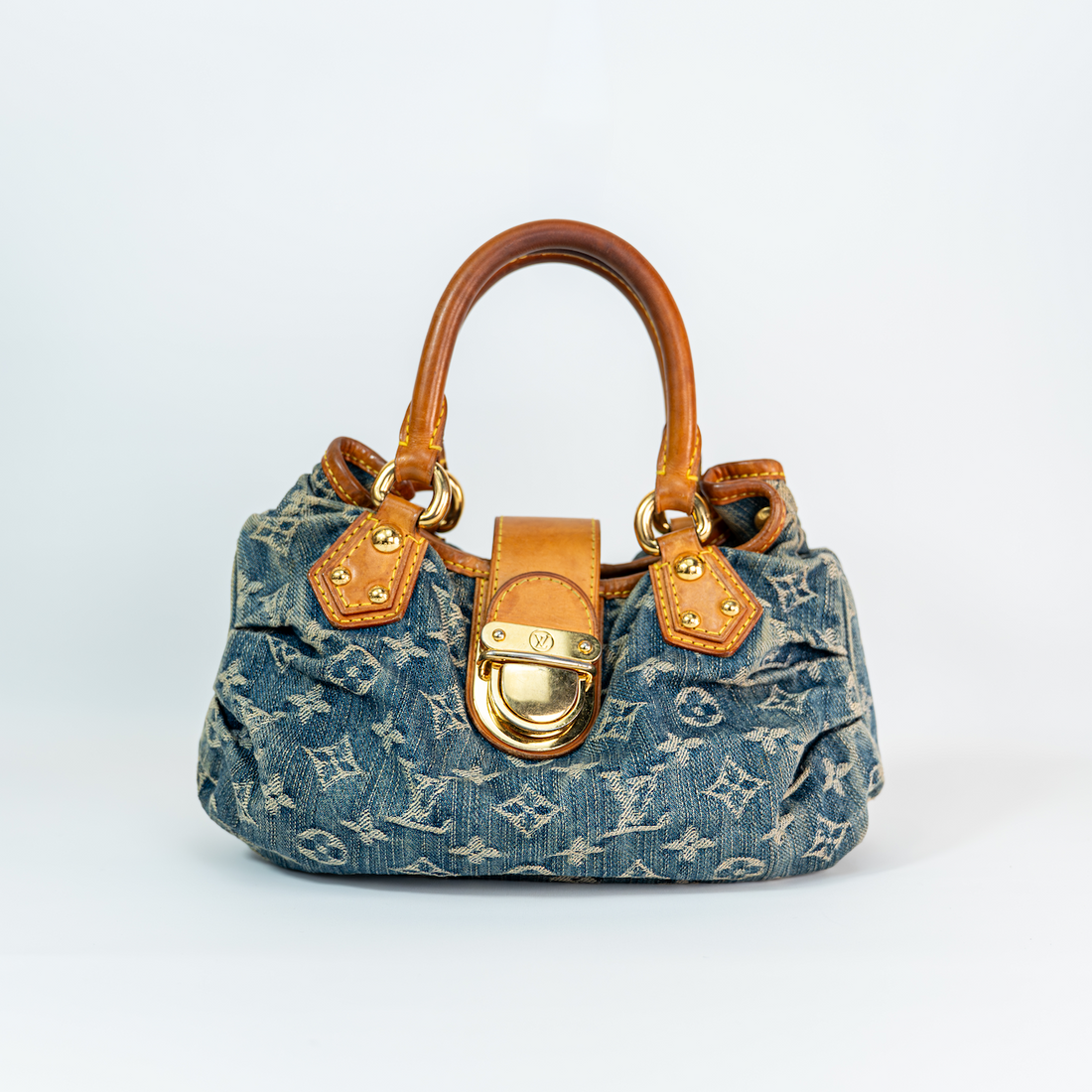Monogram Denim Pleaty Handbag