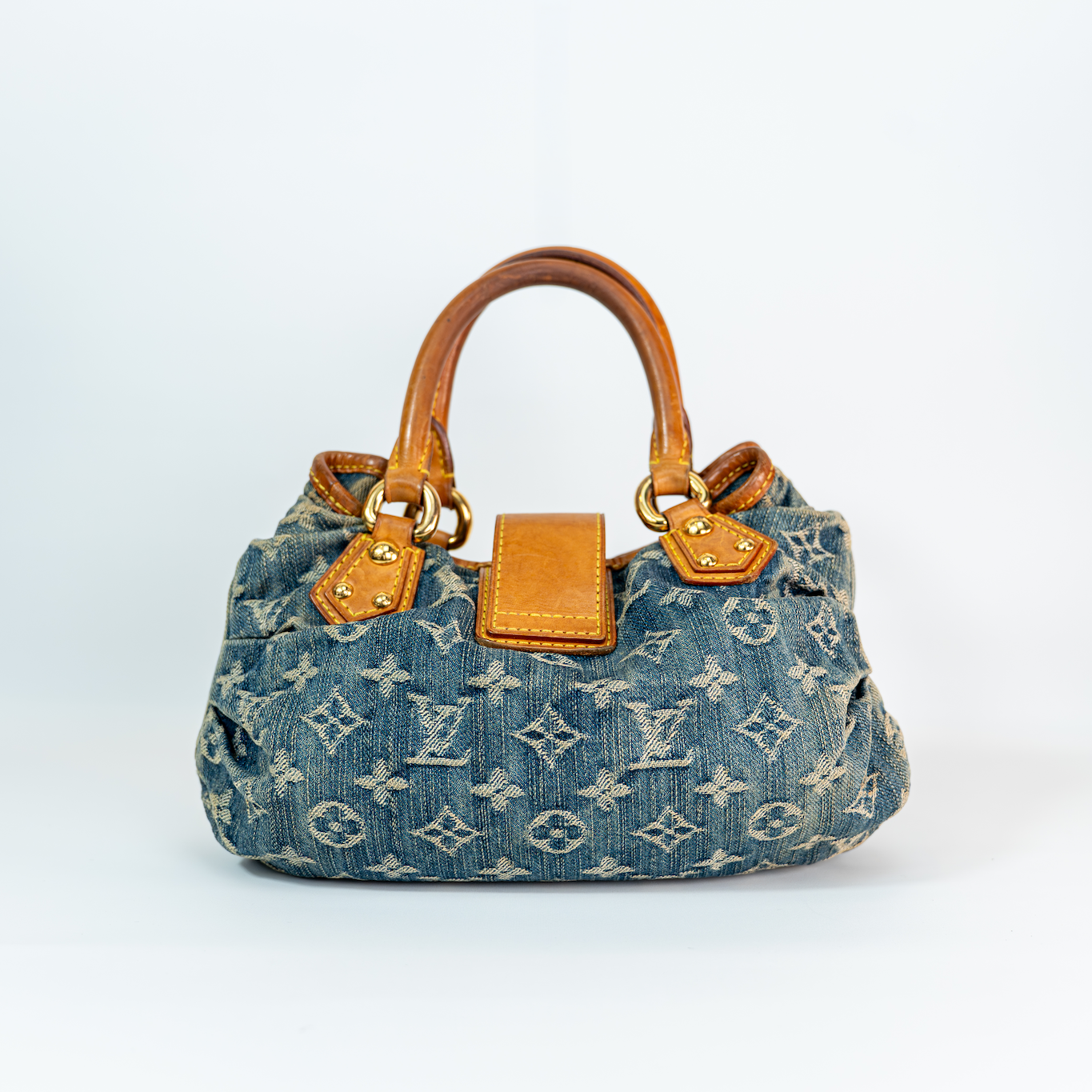 Monogram Denim Pleaty Handbag