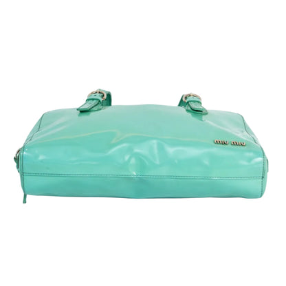 Early 2000s Miu Miu Enamel Flap Shoulder Bag — Pastel Mint