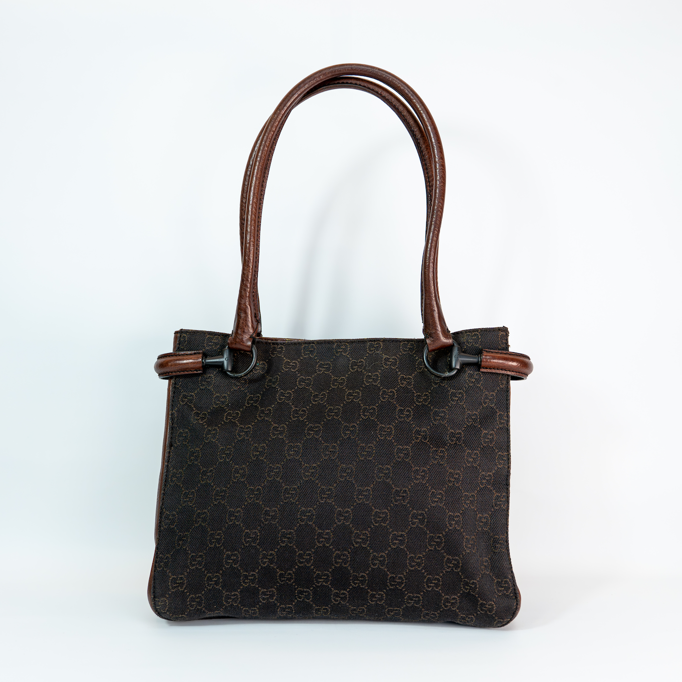 Gucci GG Canvas Horsebit Shoulder Bag — Made in Italy