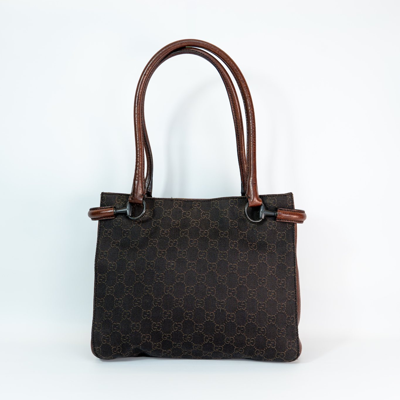 Gucci GG Canvas Horsebit Shoulder Bag — Made in Italy