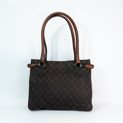 Gucci GG Canvas Horsebit Shoulder Bag — Made in Italy