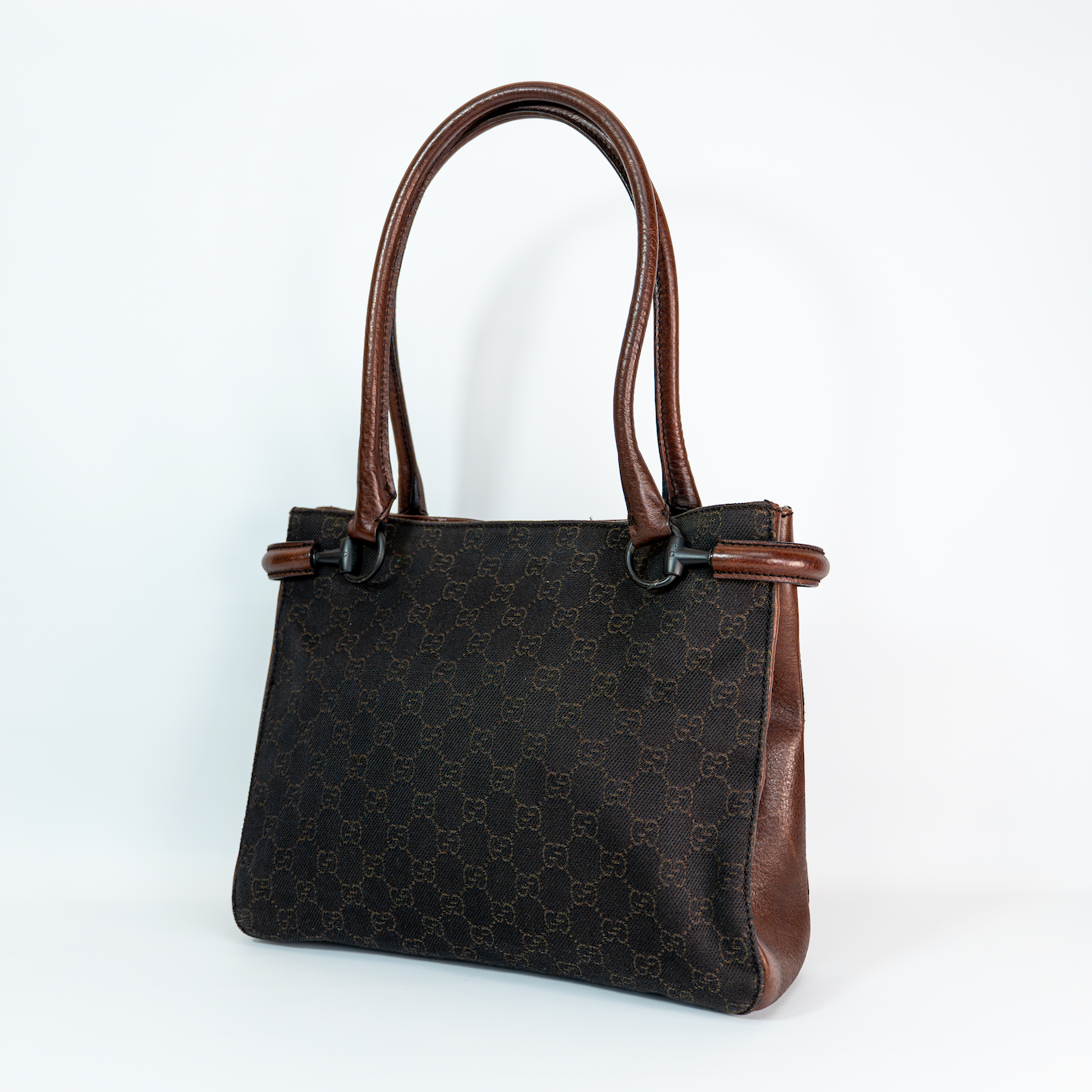 Gucci GG Canvas Horsebit Shoulder Bag — Made in Italy