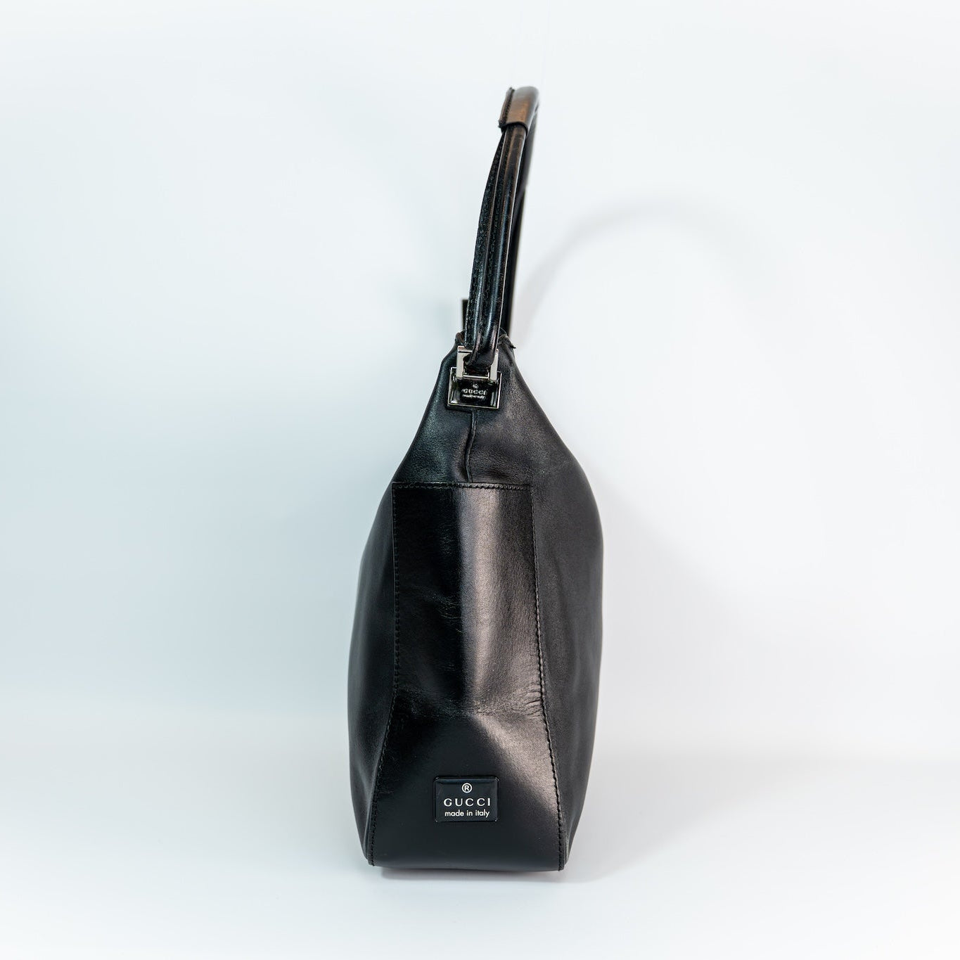 Early 2000s Gucci Black Leather Shoulder Bag