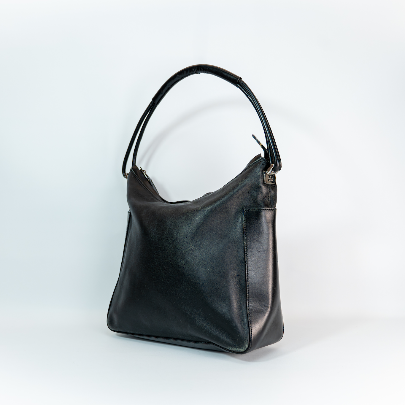 Early 2000s Gucci Black Leather Shoulder Bag