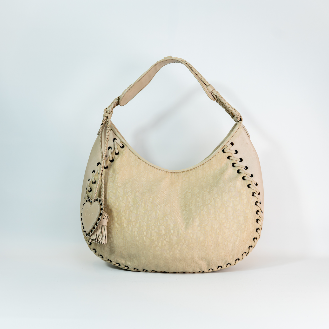 Early 2000s Oblique Heart Charm Hobo — John Galliano Era