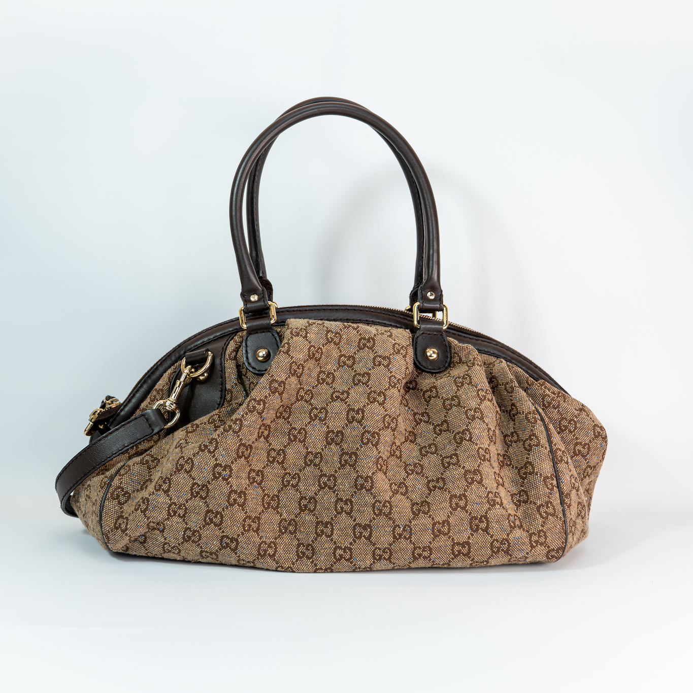 2010 Gucci Sukey GG Canvas Convertible Tote — Brown, 2-Way
