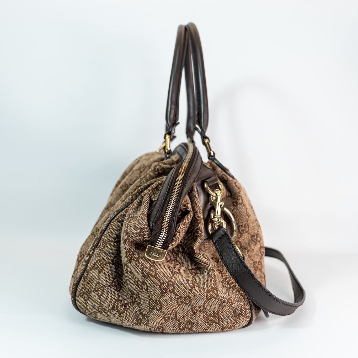 2010 Gucci Sukey GG Canvas Convertible Tote — Brown, 2-Way