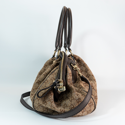 2010 Gucci Sukey GG Canvas Convertible Tote — Brown, 2-Way