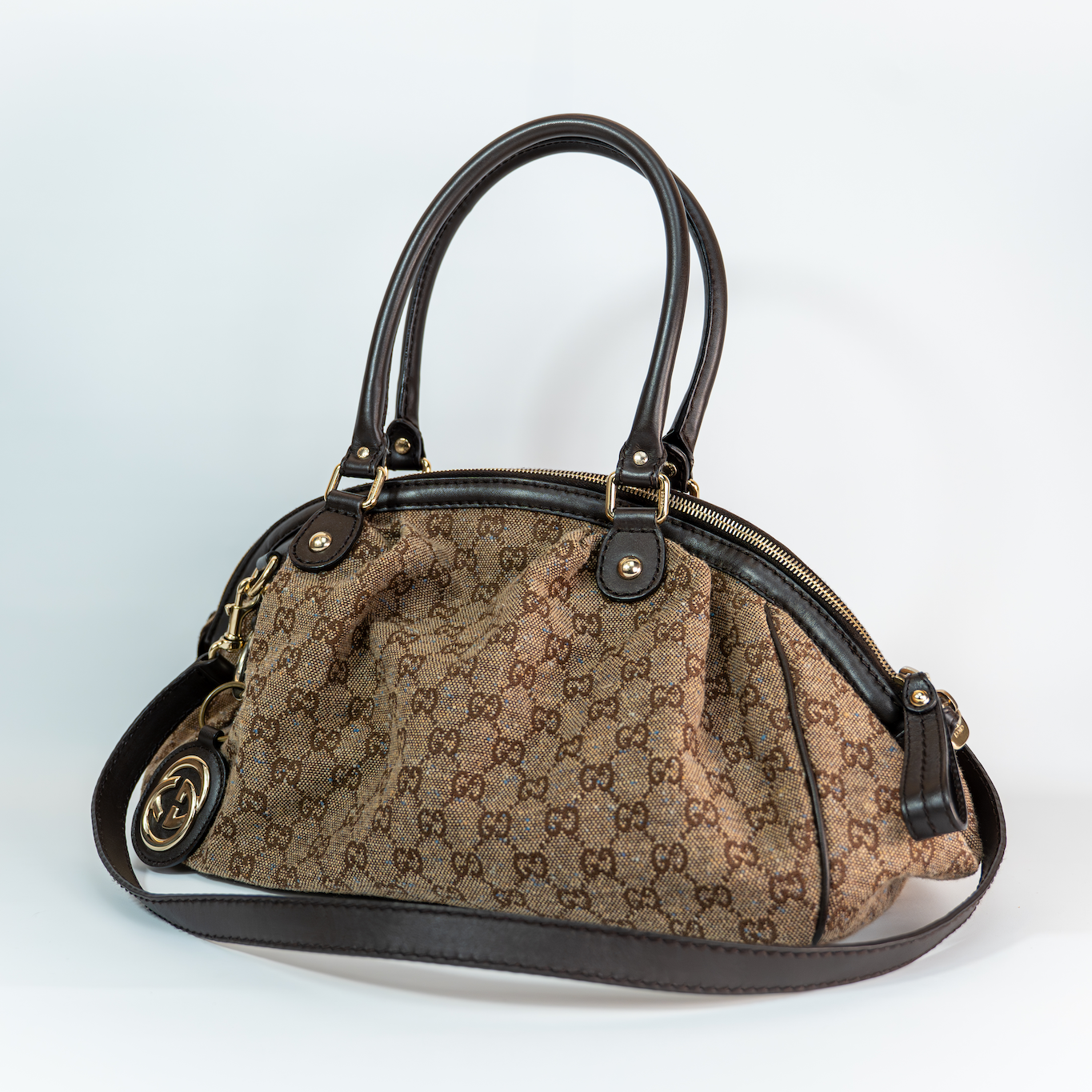 2010 Gucci Sukey GG Canvas Convertible Tote — Brown, 2-Way