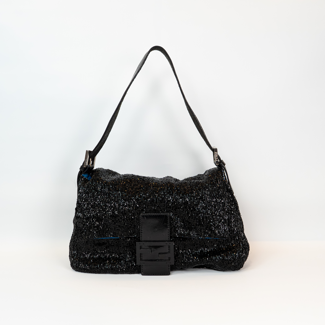 Fendi Black Beaded Mamma Baguette