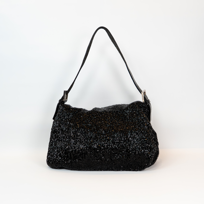 Fendi Black Beaded Mamma Baguette