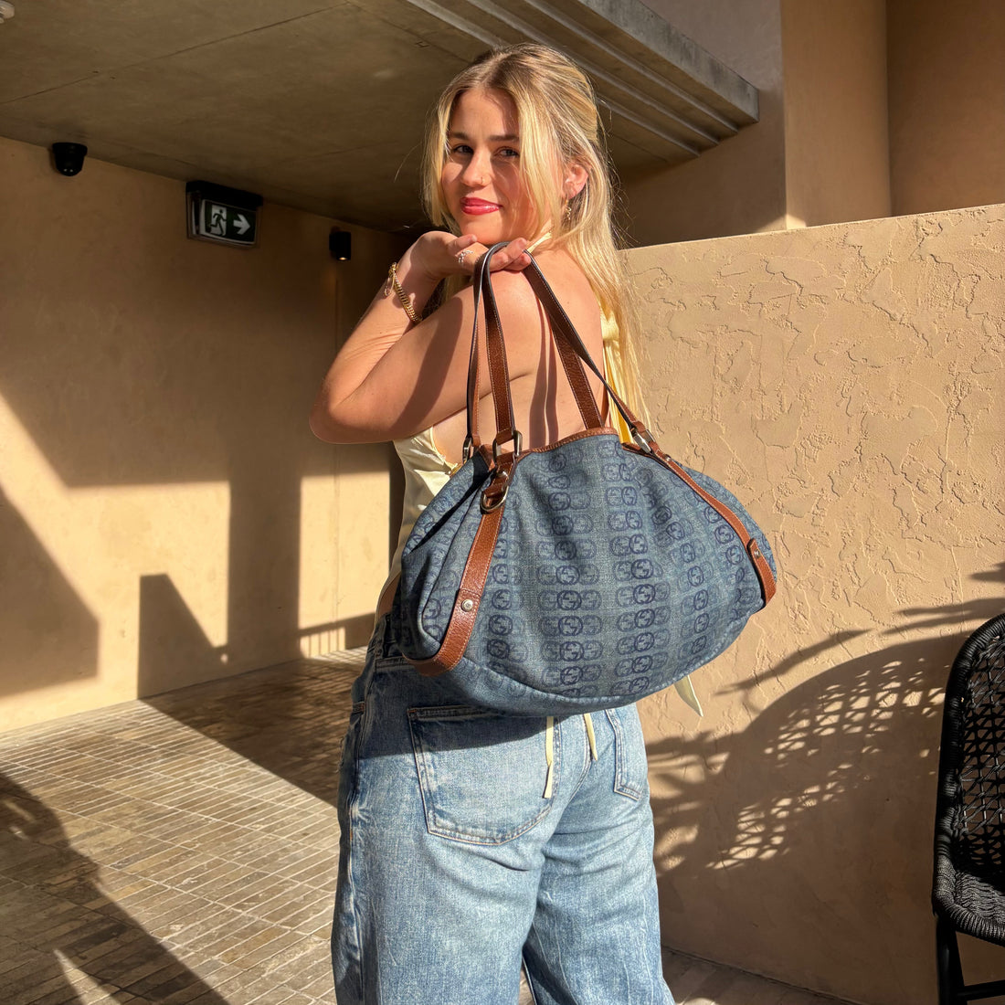 GG Denim Tote