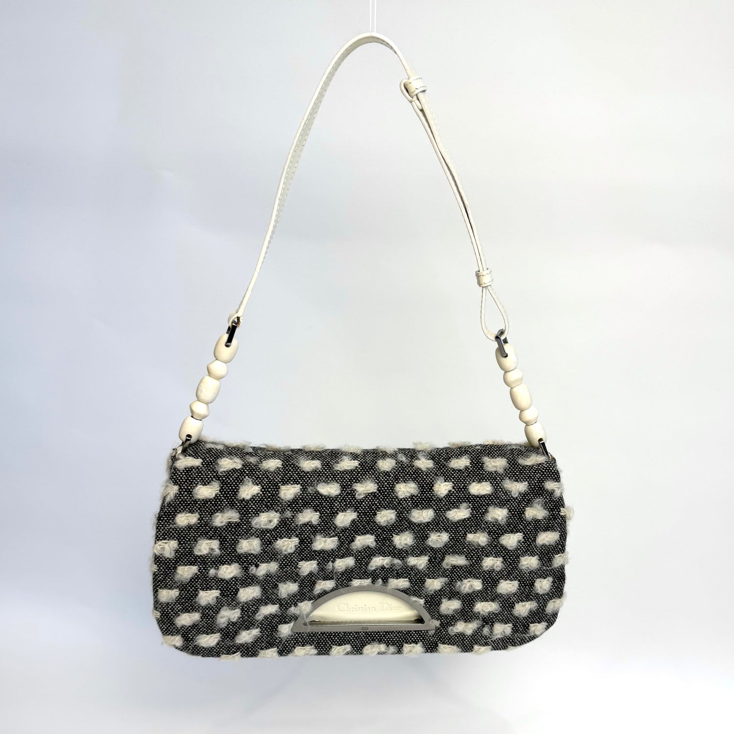 Christian Dior Malice Pearl in Black and Ivory Bouclé, Galliano Era