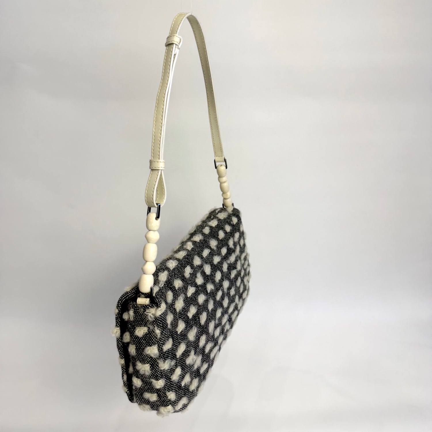 Christian Dior Malice Pearl in Black and Ivory Bouclé, Galliano Era