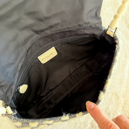 Christian Dior Malice Pearl in Black and Ivory Bouclé, Galliano Era