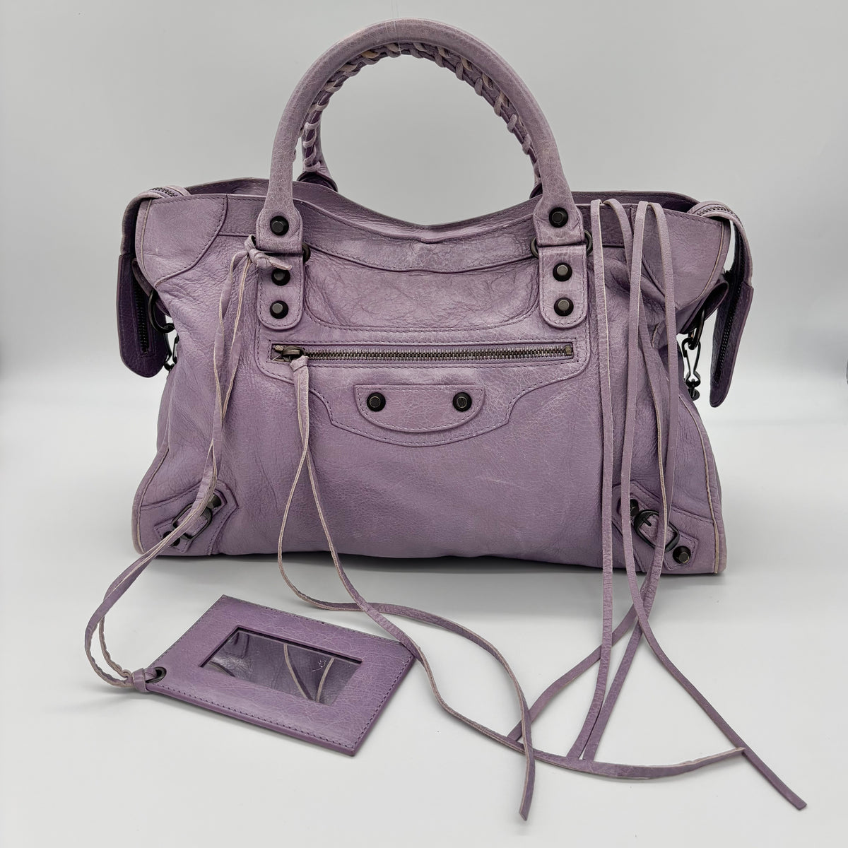 Balenciaga The City in Wisteria Lilac, Gunmetal Hardware