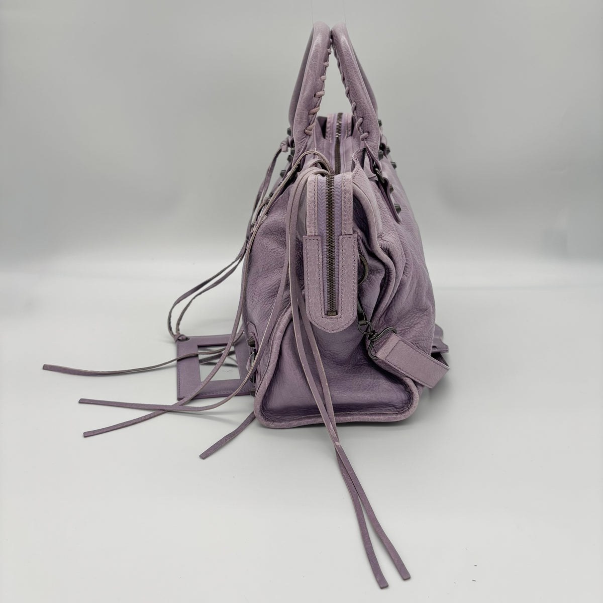 Balenciaga The City in Wisteria Lilac, Gunmetal Hardware