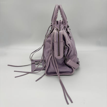 Balenciaga The City in Wisteria Lilac, Gunmetal Hardware