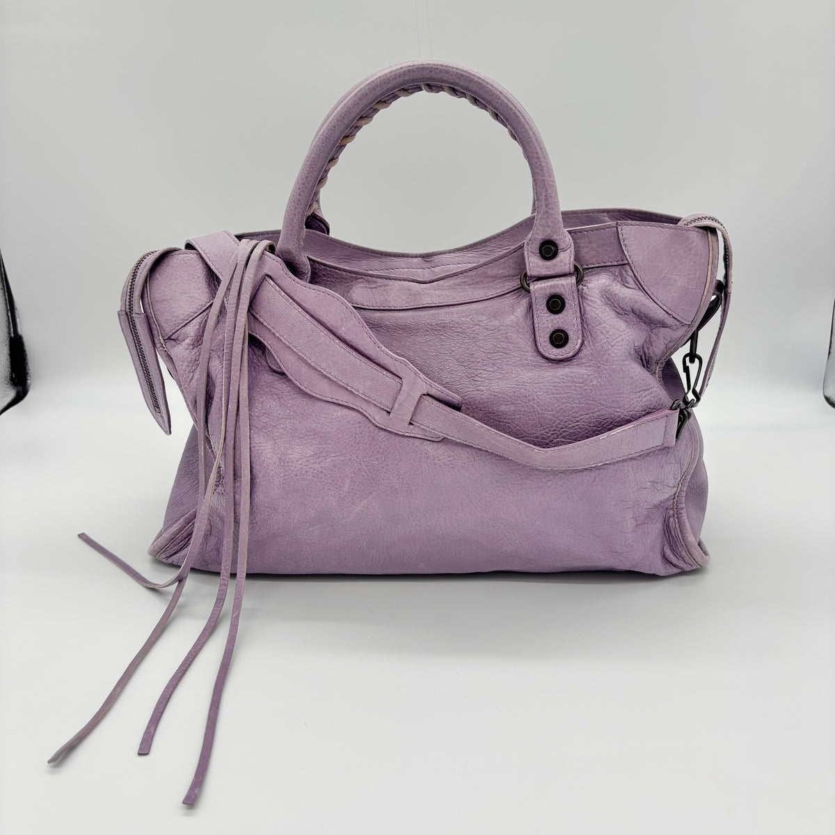 Balenciaga The City in Wisteria Lilac, Gunmetal Hardware