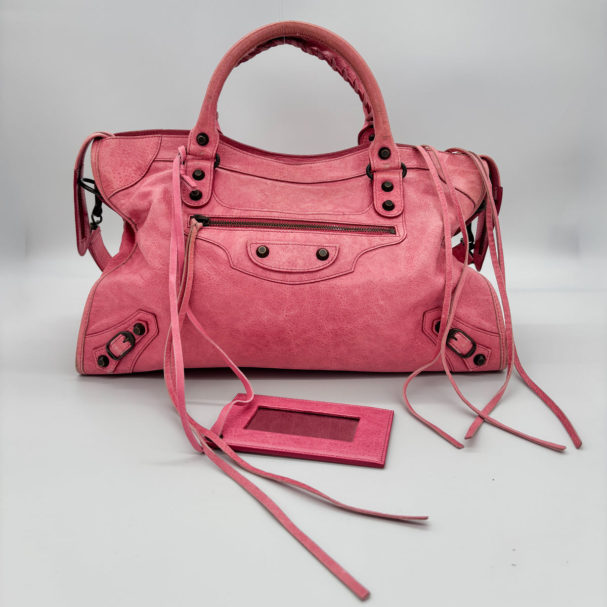 Balenciaga The City in Hot Pink, Gunmetal Hardware