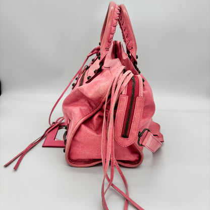 Balenciaga The City in Hot Pink, Gunmetal Hardware