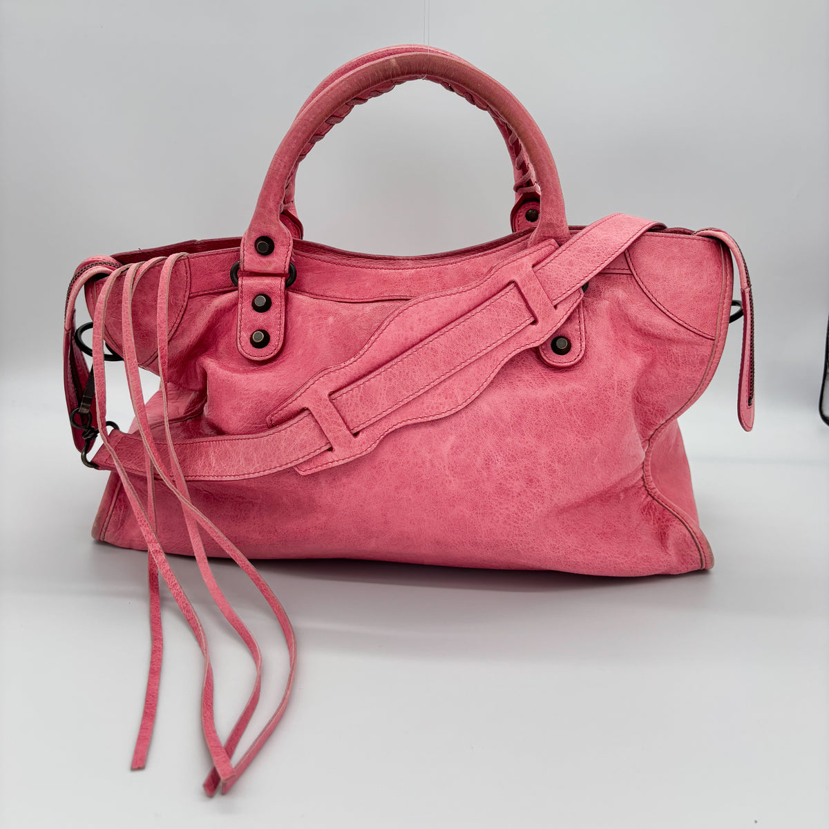 Balenciaga The City in Hot Pink, Gunmetal Hardware