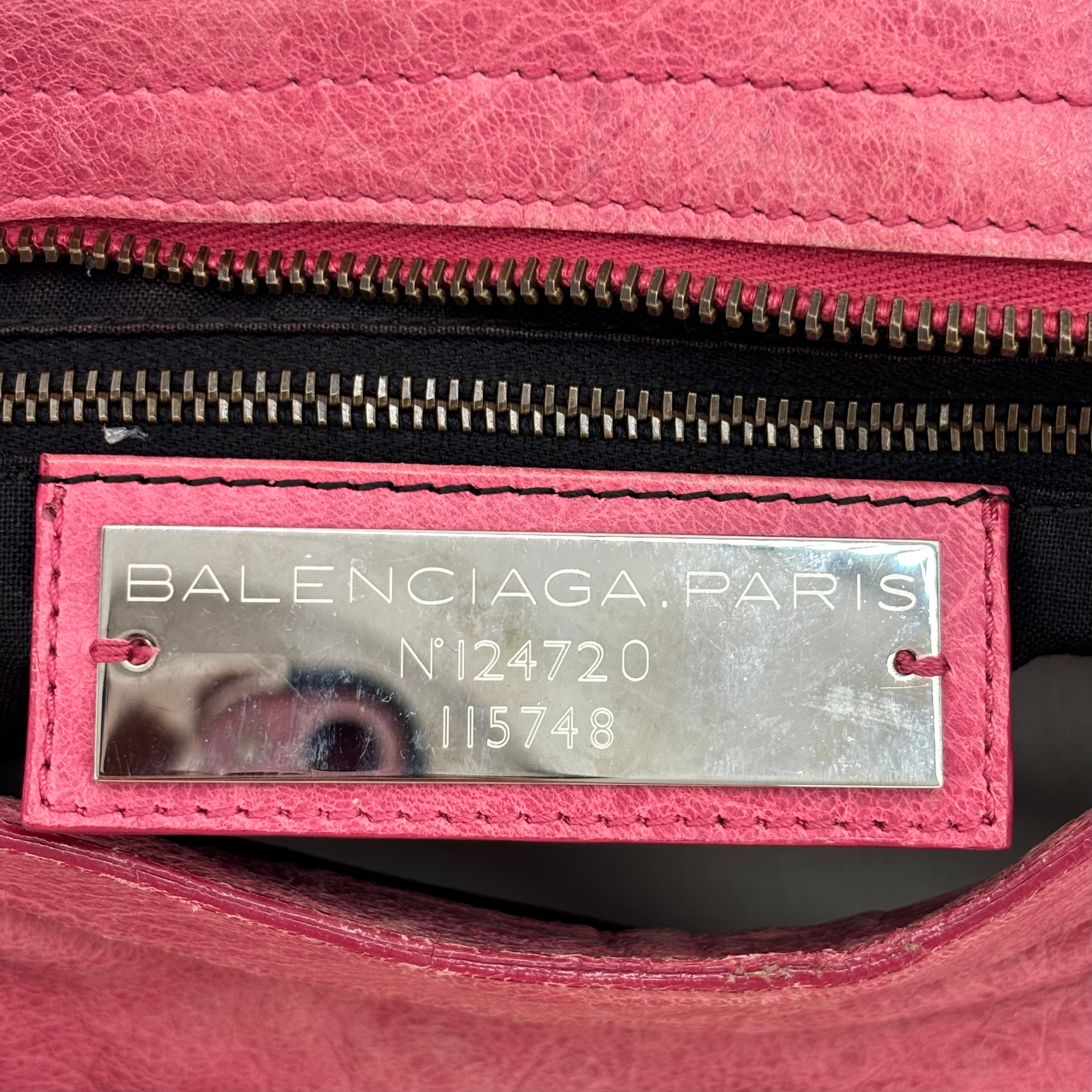 Balenciaga The City in Hot Pink, Gunmetal Hardware