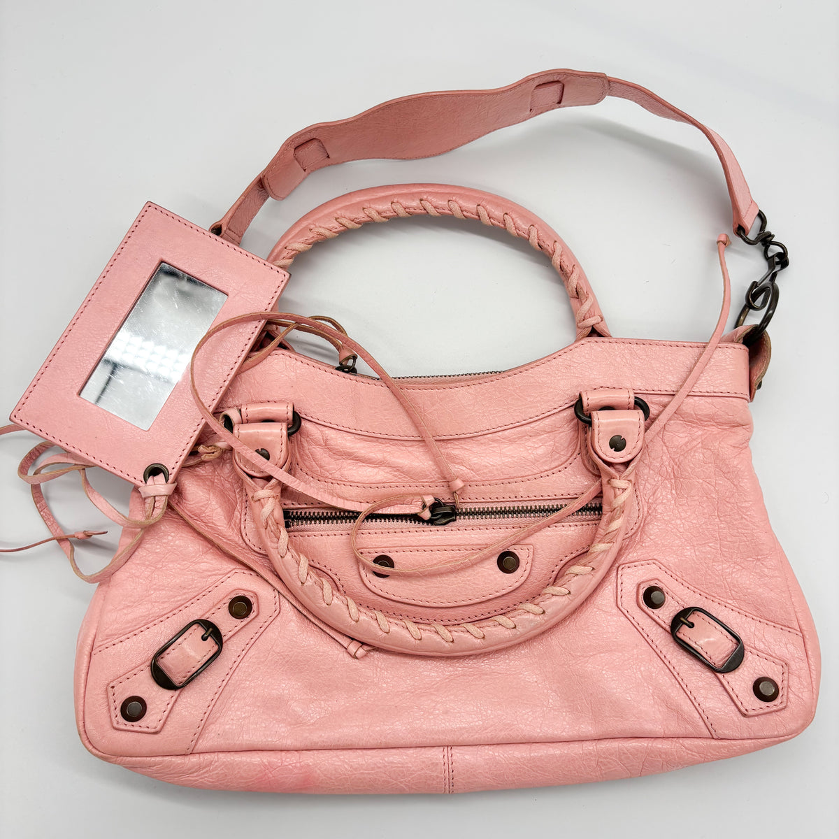 Balenciaga The First in Blush Pink, Brass Hardware