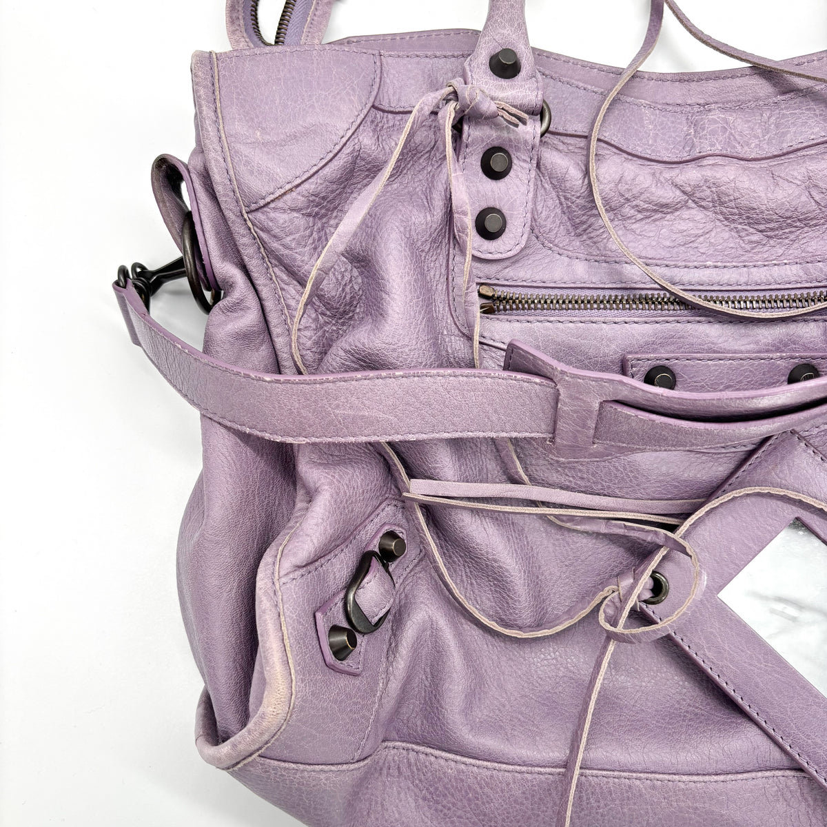 Balenciaga The City in Wisteria Lilac, Gunmetal Hardware