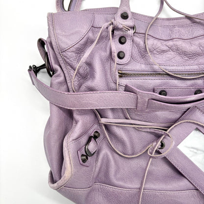 Balenciaga The City in Wisteria Lilac, Gunmetal Hardware