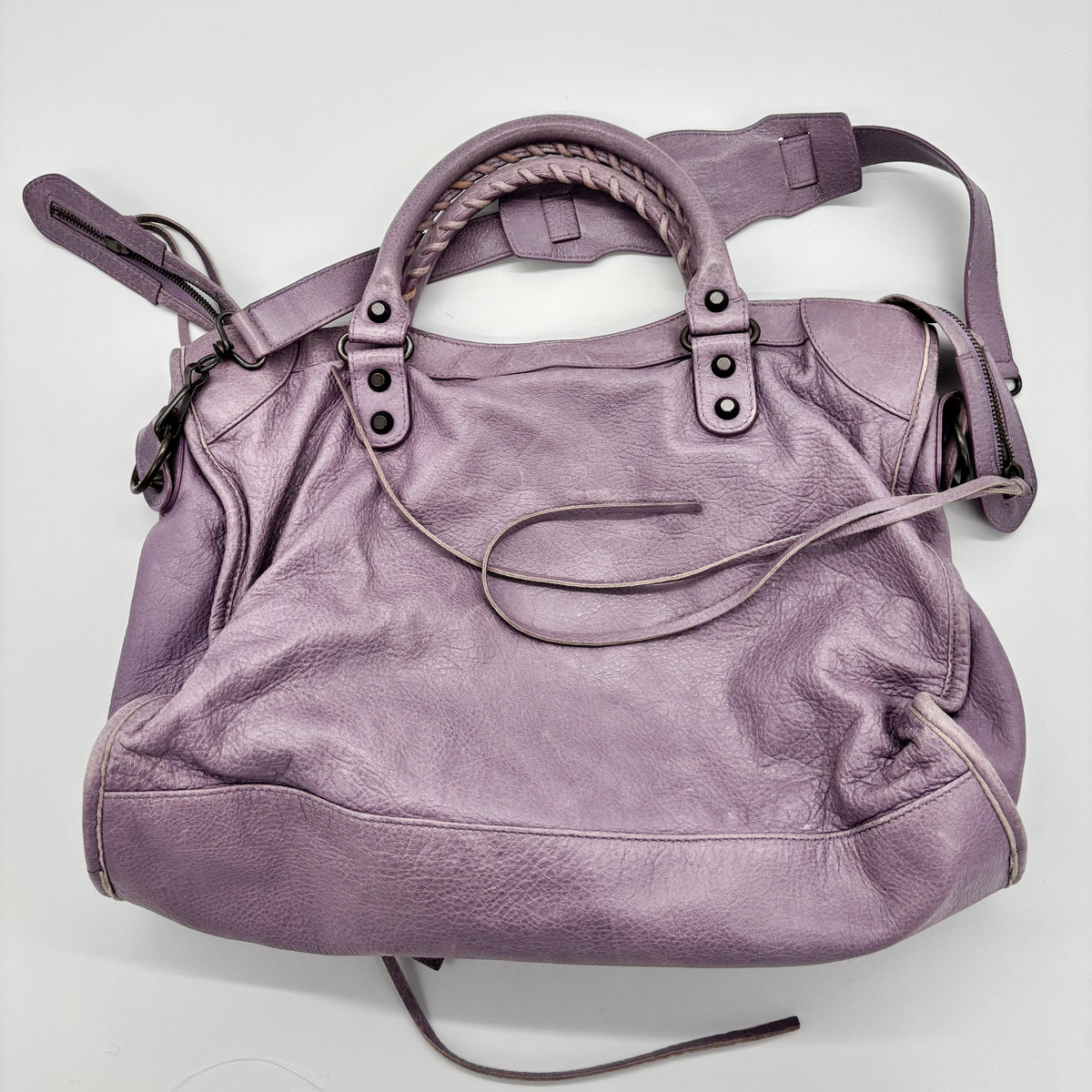Balenciaga The City in Wisteria Lilac, Gunmetal Hardware