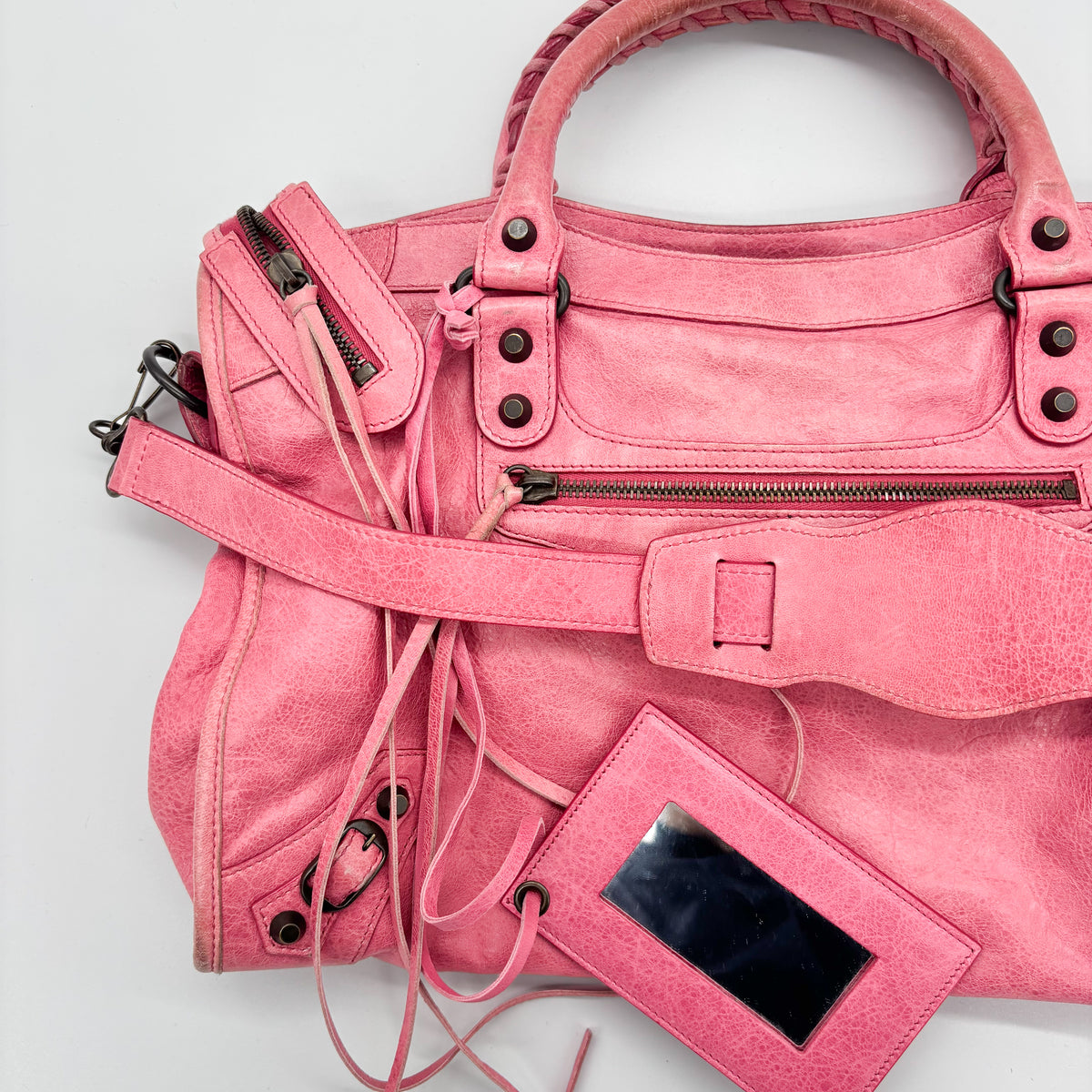 Balenciaga The City in Hot Pink, Gunmetal Hardware