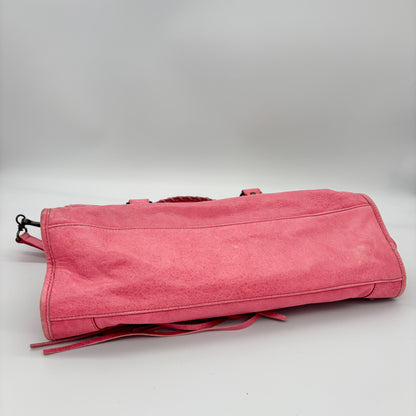 Balenciaga The City in Hot Pink, Gunmetal Hardware