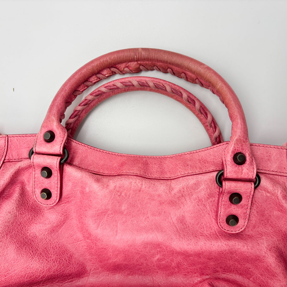 Balenciaga The City in Hot Pink, Gunmetal Hardware