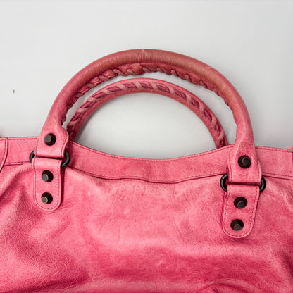 Balenciaga The City in Hot Pink, Gunmetal Hardware