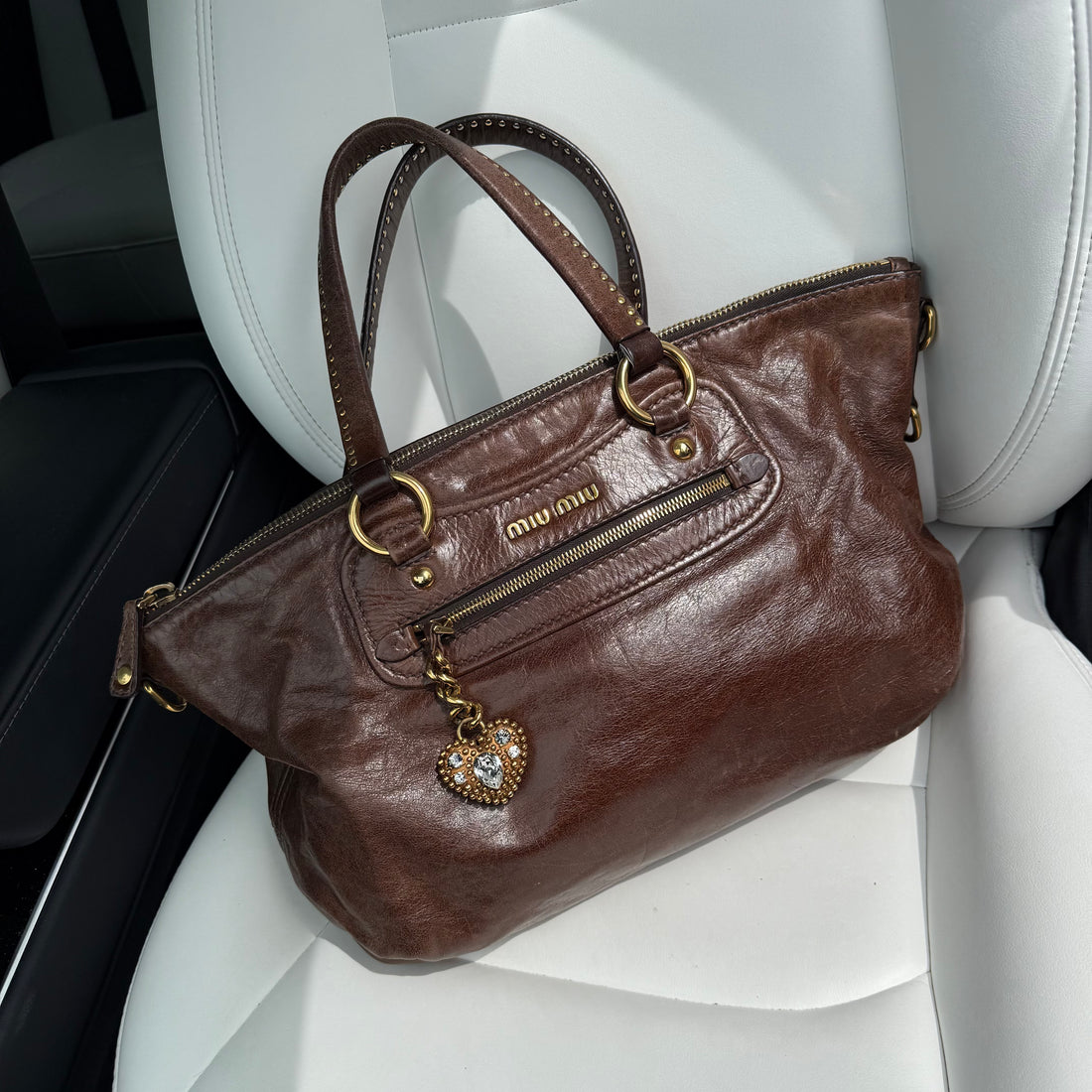 Studs Chocolate Brown Hand Bag