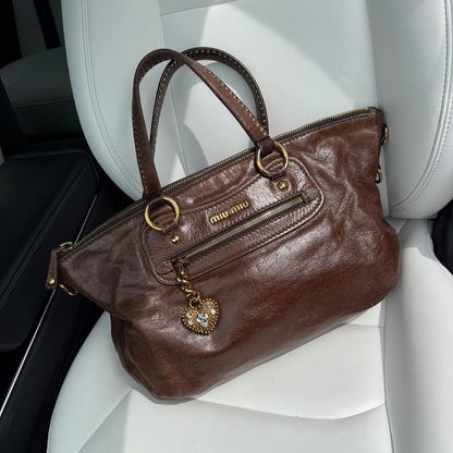 Studs Chocolate Brown Hand Bag