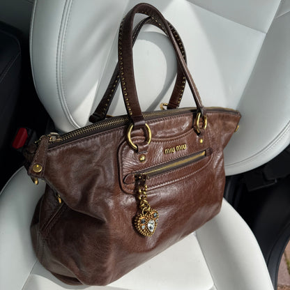 Studs Chocolate Brown Hand Bag