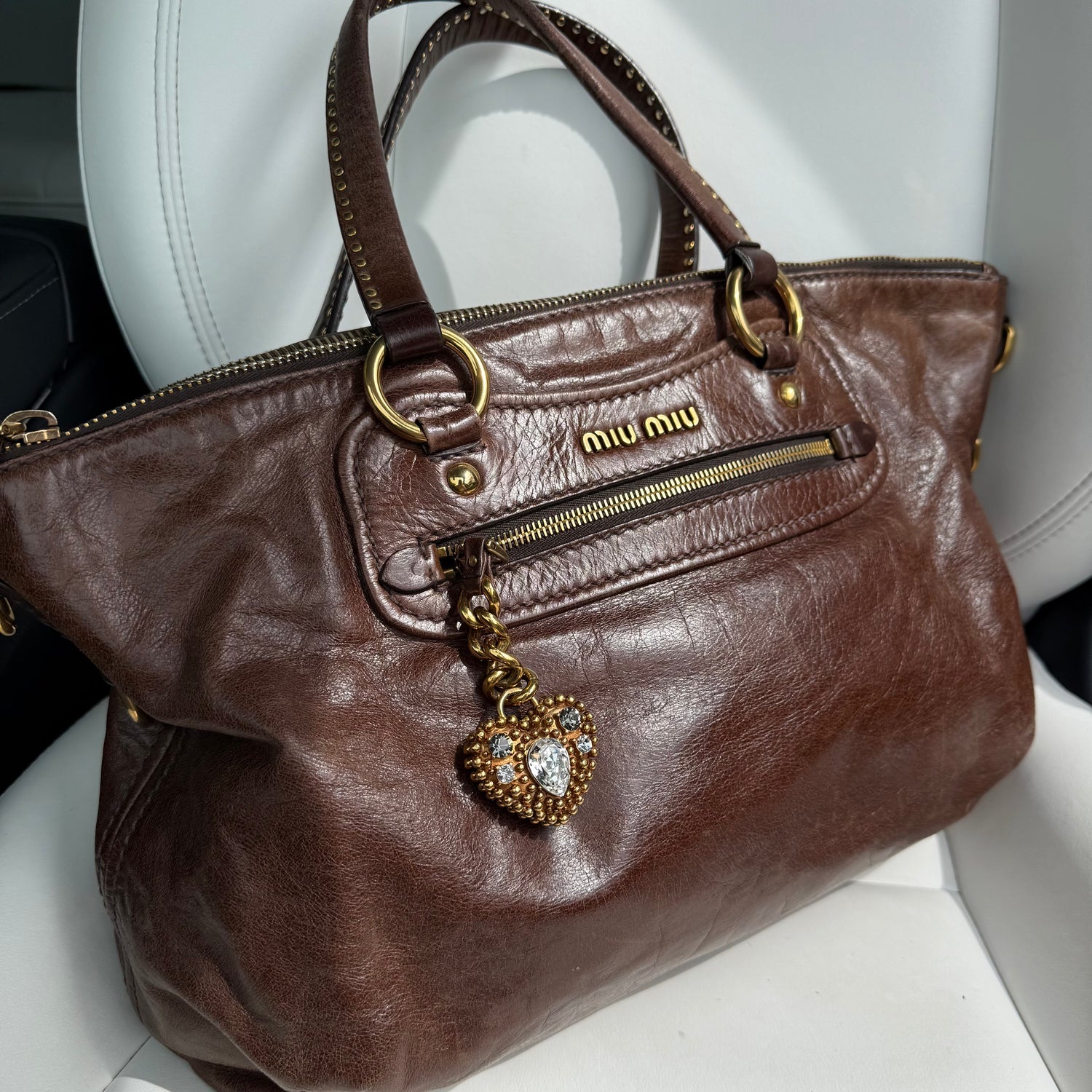Studs Chocolate Brown Hand Bag
