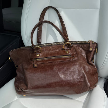 Studs Chocolate Brown Hand Bag